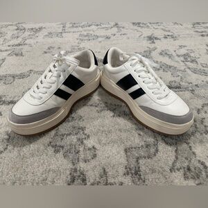 Madden Girl Navida White and Black Sneakers